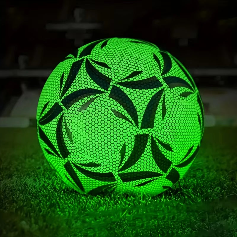 1Pro Size 5 Soccer Ball - Durable, Machine-Sewn & Glow-In-The-Dark Design for All-Weather Play